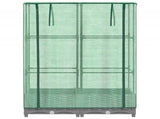 Raised Bed with Greenhouse Cover Rattan Look 80x40x123 cm 4015852