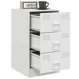 ZNTS Bedside Cabinet White 34.5x39x62 cm Steel 841785