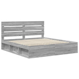 Bed Frame Grey Sonoma 180 x 200 cm Solid Pine Wood 3411717
