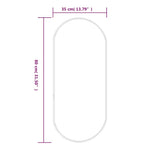 Wall Mirror Black 80x35 cm Oval 348206