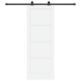 Sliding Door White and Black 78 x 211 cm Solid Pine Wood 3333361