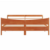 Bed Frame with Headboard Wax Brown 200x200 cm Solid Wood Pine 3307034