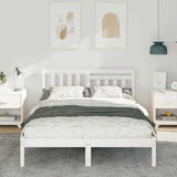 Bed Frame with Headboard White 120 x 200 cm Solid Pine Wood 872234