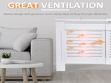 MDF Extendable Radiator Cover Cabinet Shelving Home Office Slatted Design White 139-208.5L x 20.5W x T3398P343152