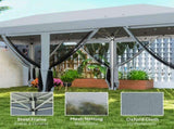 3 x 6m Pop Up Gazebo, Outdoor Canopy Shelter, Marquee Party Wedding Tent with 6 Mesh Walls and Carry T3398P325137