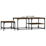 ZNTS Nesting Coffee Tables 2 pcs Brown Oak Engineered Wood 835398