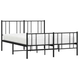 Metal Bed Frame without Mattress with Footboard Black 140x200cm 352499