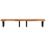 Basin Shelf Wall Mounted Steel and Solid Wood Acacia 3302863