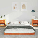 Bed Frame Wax Brown 160 x 210 cm Solid Pine Wood 873357