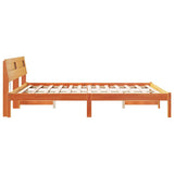 Bed Frame with Headboard Wax Brown 140 x 200 cm Solid Pine Wood 872778