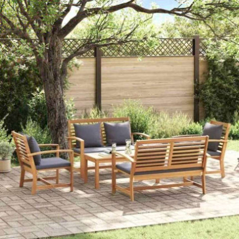 Garden Sofa Set Natural Solid teak wood 3356860