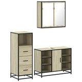 3 Piece Bathroom Furniture Set Sonoma Oak Engineered Wood 3301031