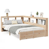 Bookcase Bed without Mattress 120x200 cm Solid Wood Pine 3324354