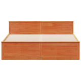 Bed Frame without Mattress with Headboard Wax Brown 180x200 cm Super King Solid Wood Pine 3308758