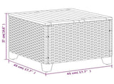Garden Table Beige 45x45x37 cm Poly Rattan Acacia Wood 366327