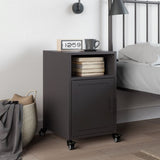 ZNTS Bedside Cabinet Black 36x39x59 cm Steel 846716