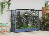 Raised Bed with Trellis and Roof Grey 163 x 40 x 126 cm PP 42032558
