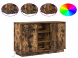 LED Sideboard Smoked Oak 90 x 32 x 75 cm Engineered Wood 869686