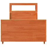 ZNTS Bed Frame without Mattress Wax Brown 90x190 cm Single Solid Wood Pine 3306482