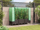 Garden Planter with Greenhouse Cover&Wheels 3 pcs Brown PP 3423066