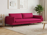3-Seater Sofa 3-Seater Wine Red 222 x 81 x 89 cm Velvet 42048647