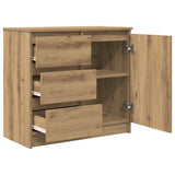 Sideboard with Drawer Artisan Oak 71x35x65 cm Engineered Wood 861579