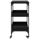 Kitchen Trolley Black Oak 60 x 41 x 80.5 cm Engineered Wood 883031
