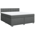 ZNTS Box Spring Bed with Mattress Dark Grey 180x200 cm Fabric 3285968