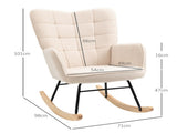 Berber Fleece Nursery Glider Rocker for Nursing, Wingback Rocking Chair for Living Room, Beige T3398P343457