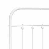 Metal Bed Frame without Mattress with Footboard White 150x200cm 352647