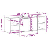 TV Cabinet Old Wood 130x35x50 cm Engineered Wood 856788
