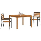 Garden Dining Set 3 pcs Black Solid Acacia Wood 3365529