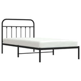 Bed Frame Black Powder-Coated Steel 100x200 cm Bed Frame 352573