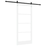 Sliding Door ORKDAL White 93 x 211 cm Solid Pine Wood and Glass 3331982