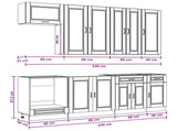 Cabinet Set with Drawer with Shelf 8 pcs White Engineered Wood 3438163