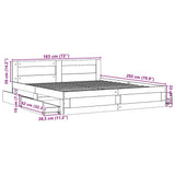 Bed Frame with Headboard without Mattress Grey Sonoma 180x200 cm Super King 3295546