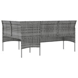 5 Piece L-shaped Couch Sofa Set with Cushions Poly Rattan Grey 318582