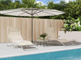 Folding Sun Loungers 2 pcs Cream Textilene&Powder-coated Steel 360173