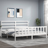 Bed Frame without Mattress White 200x200 cm Solid Wood Pine 3191927