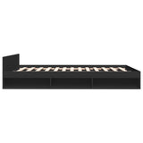 Bed Frame with Drawers without Mattress Black 160x200 cm 3280735