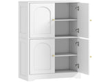 4-Door Kitchen Storage Cabinet with Adjustable Shelves - White T3398P377916