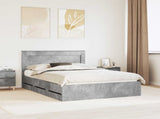Bed Frame with Drawer Concrete Grey 160 x 200 cm Engineer Wood 3410164