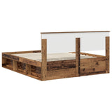 Bed Frame with Headboard Old Wood 160 x 200 cm Solid Pine Wood 3410580