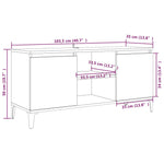 TV Cabinet with Metal Legs Grey Sonoma 103.5x35x50 cm 813162