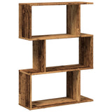 Room Divider Bookcase 3-Tier Old Wood 70x24x97 cm Engineered Wood 858118
