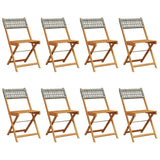 Garden Chair Set of 8 Grey Solid Acacia wood Standard 3214597