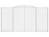Arched Gabion Baskets 2 pcs 300x30x200/220 cm Galvanised Iron 3146611