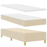Box Spring Bed with Headboard Cream 80 x 200 cm Fabric 3339656