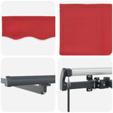 Retractable Awning Manual Red 300 x 250 cm Fabric 3330146