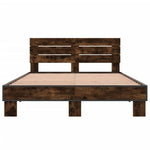 Bed Frame without Mattress Smoked Oak 140x190 cm 3280169
